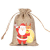 For Christmas Linen Bags Christmas Candy Gifts Drawstring Linen Bags Spot Linen Bag Wholesale