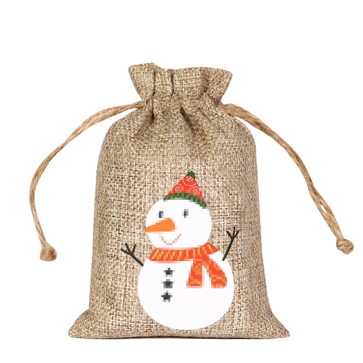 For Christmas Linen Bags Christmas Candy Gifts Drawstring Linen Bags Spot Linen Bag Wholesale