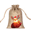 For Christmas Linen Bags Christmas Candy Gifts Drawstring Linen Bags Spot Linen Bag Wholesale