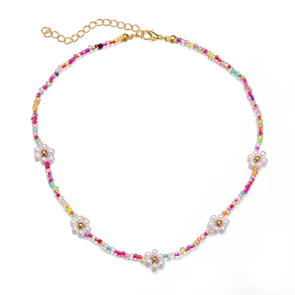 Simple Style Geometric Beaded Inlaid Pearls Women'S Necklace