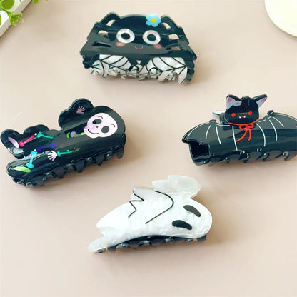 Hot Halloween Headwear Funny Devil Bat Wings Skull Hand Hairpin Pressing Hairpin Headband Grab Clip