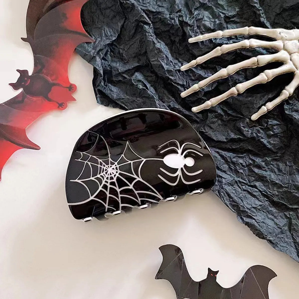 Hot Halloween Headwear Funny Devil Bat Wings Skull Hand Hairpin Pressing Hairpin Headband Grab Clip