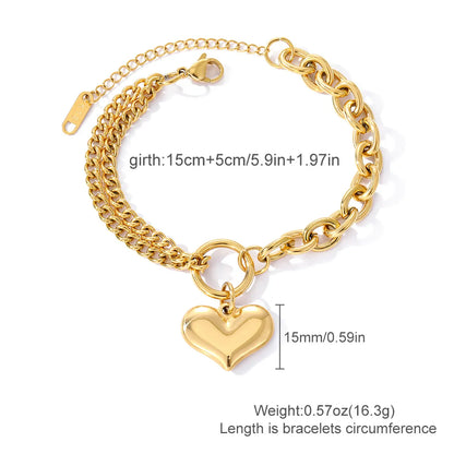 Simple Style Commute Heart Shape Taurus Stainless Steel Plating Gold Plated Bracelets