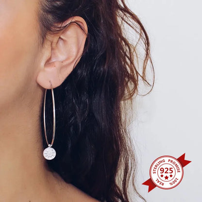 Cross-Border Hot Sale S925 Silver Needle Simple Big Circle Earrings