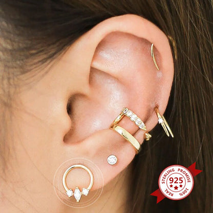 Cross-border Hot Selling Zircon Circle Earrings Simple Design Trendy Temperament Earrings