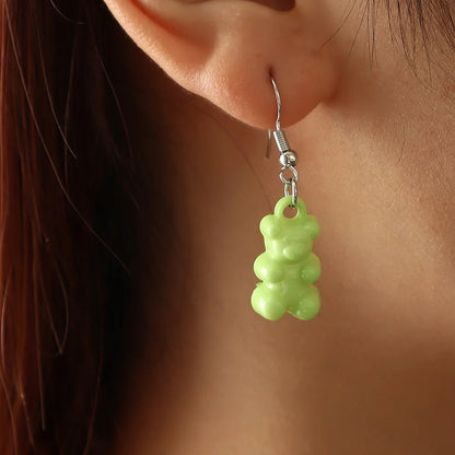 Cross-Border Ins Cute Color Bear Earrings Earrings Soft Cute Girl Earrings