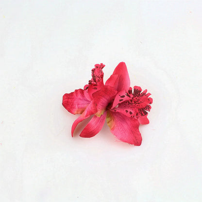 Double Thai Orchid Flower Headwear Hair Clip Bohemian Head Flower Edge Clip Seaside Vacation Hair Accessories For Women