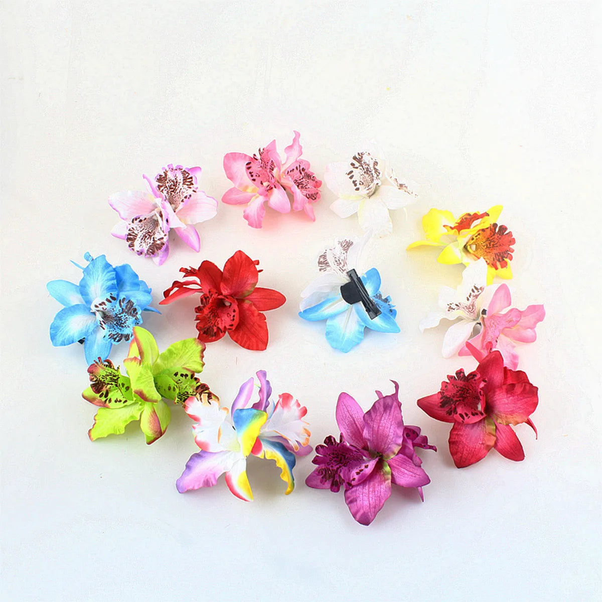 Double Thai Orchid Flower Headwear Hair Clip Bohemian Head Flower Edge Clip Seaside Vacation Hair Accessories For Women