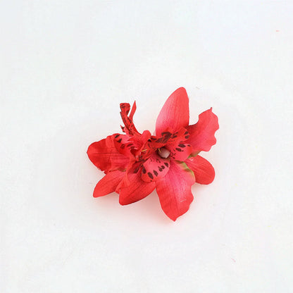 Double Thai Orchid Flower Headwear Hair Clip Bohemian Head Flower Edge Clip Seaside Vacation Hair Accessories For Women