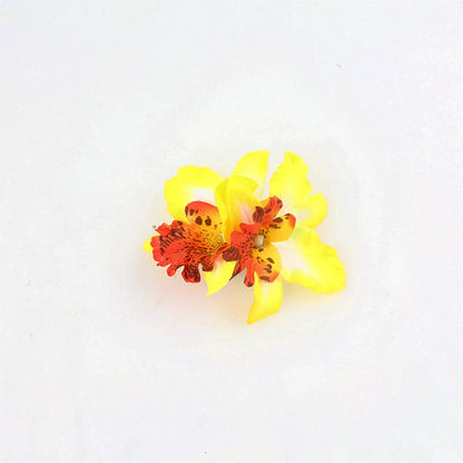 Double Thai Orchid Flower Headwear Hair Clip Bohemian Head Flower Edge Clip Seaside Vacation Hair Accessories For Women