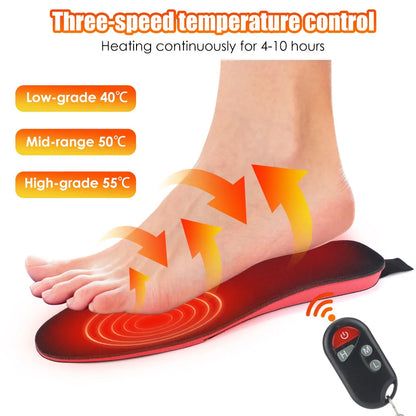 Cross-Border Large Size Warmed Insole Household Intelligent Temperature Control Electric Heating Insole Lithium Battery Can Be Cut Feet Warmer