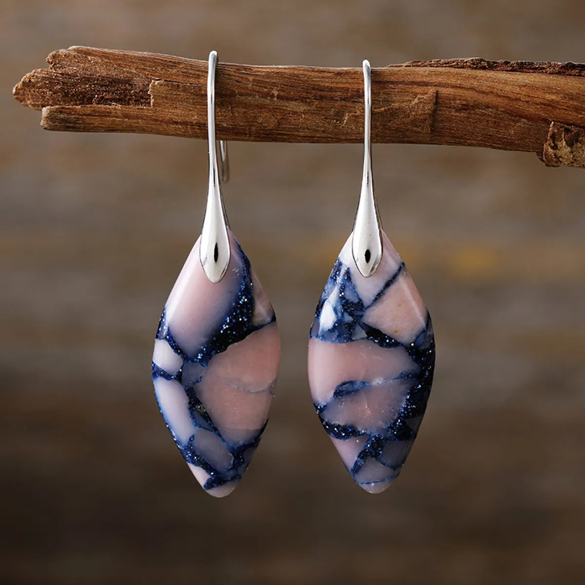 New Bohemian Emperor Stone Leaf Pendant Earrings  Popular  Jewelry Jewelry