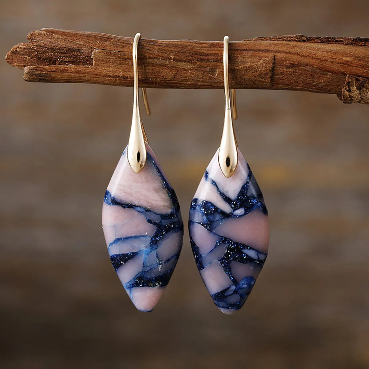 New Bohemian Emperor Stone Leaf Pendant Earrings  Popular  Jewelry Jewelry