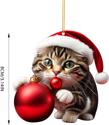 Cross-Border New Christmas Creative Kitty Automobile Hanging Ornament Backpack Pendant Christmas Home Decorations Gift