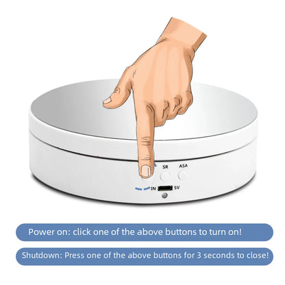 New Electric Display Table Three-Speed Adjustable Angle Intelligent Charging Rotary Shooting Display Table Turntable
