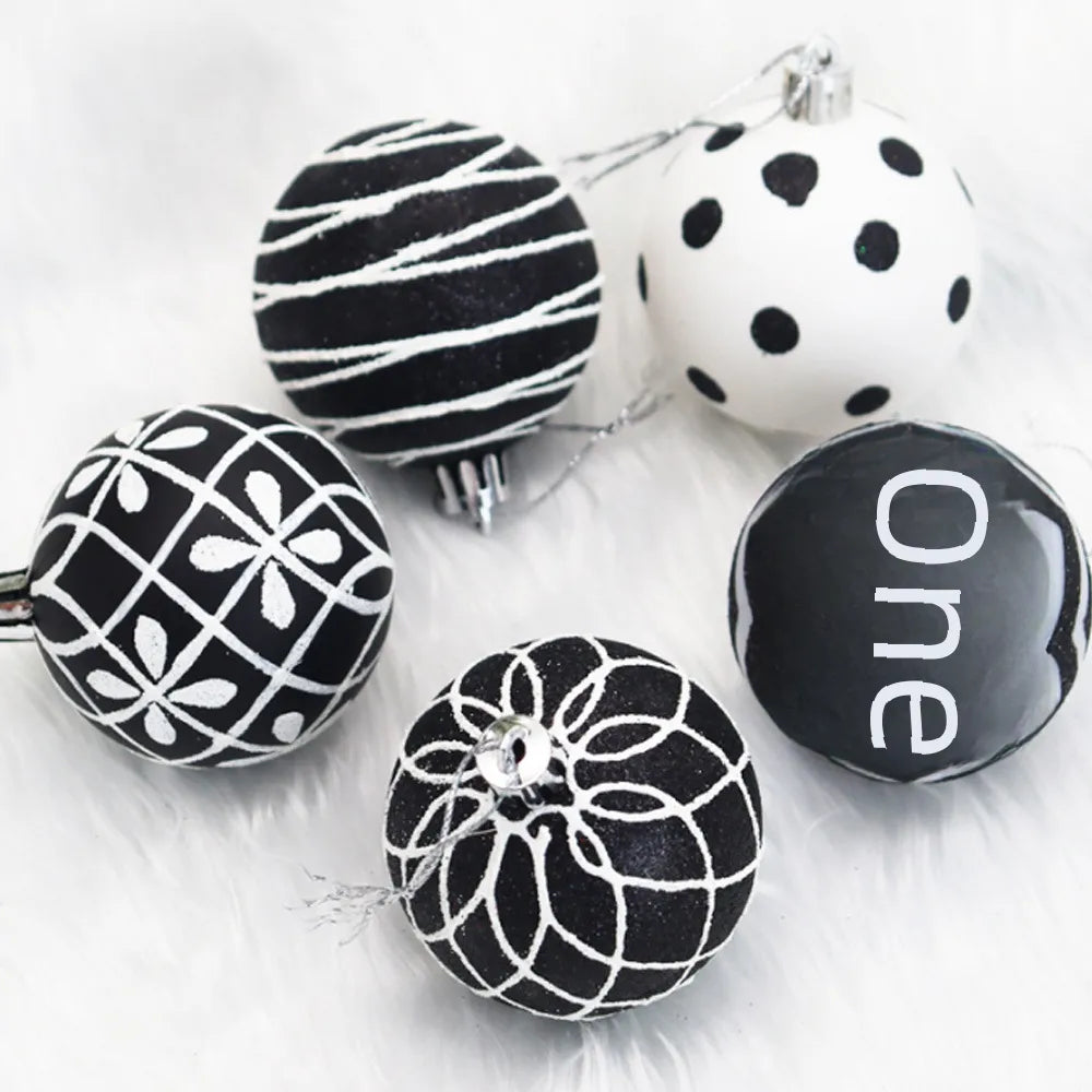 New Hand-Painted Christmas Ball 6cm/8cm Christmas Tree Decoration Pendant Christmas Window Arrangement Round Ball