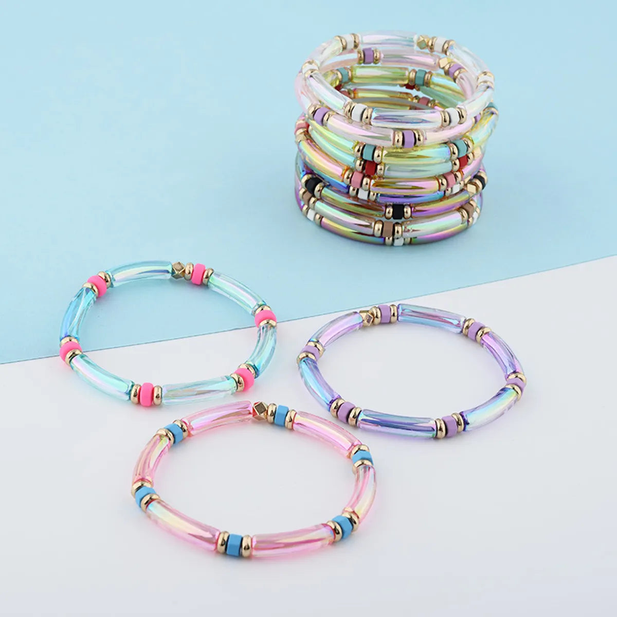 Retro Round Metal Beaded Women's Bracelets