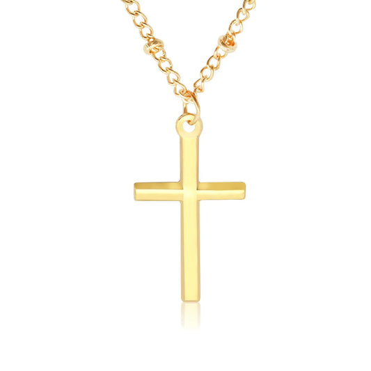 Cross Jesus Electroplating Bright Color Positioning Bead Chain Necklace Couple Necklace Clavicle Chain