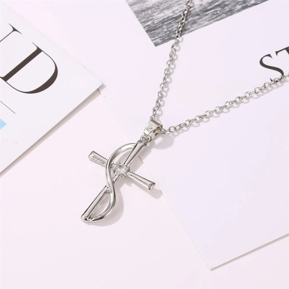 Fashion Cross Alloy Plating Women'S Necklace