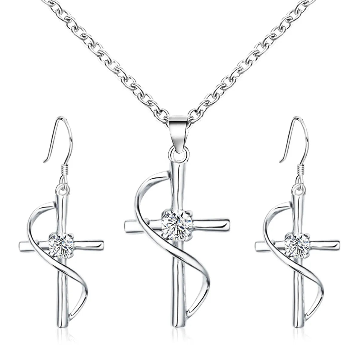 Fashion Cross Alloy Plating Women'S Necklace