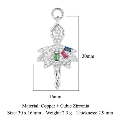 1 Piece Copper Zircon 18K Gold Plated Cross Star