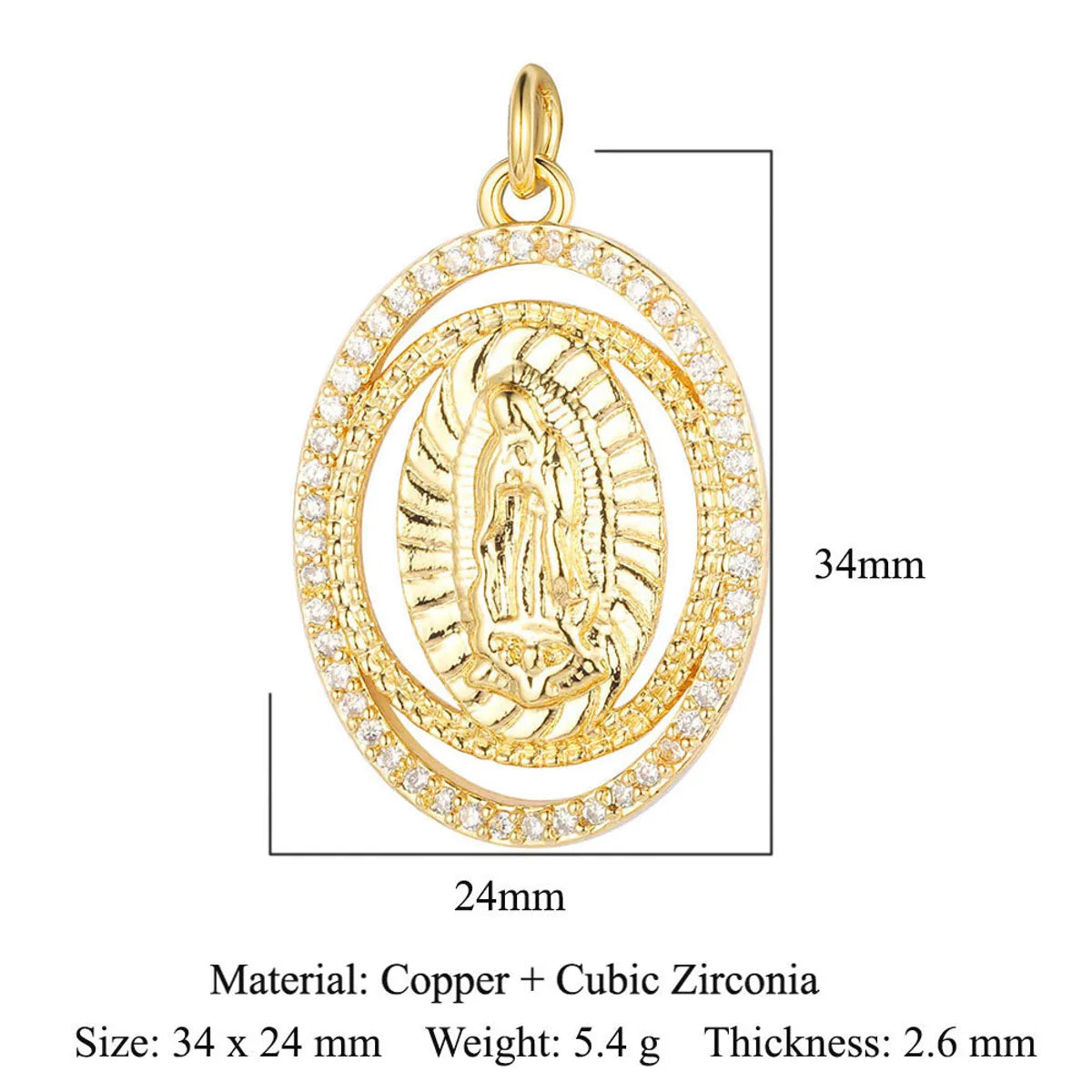 1 Piece Copper Zircon 18K Gold Plated Cross Star