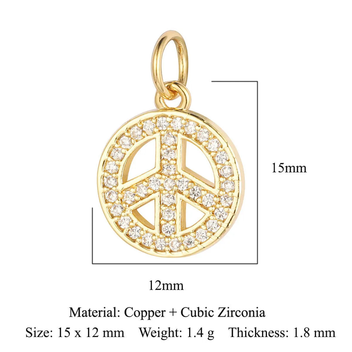 1 Piece Copper Zircon 18K Gold Plated Cross Star