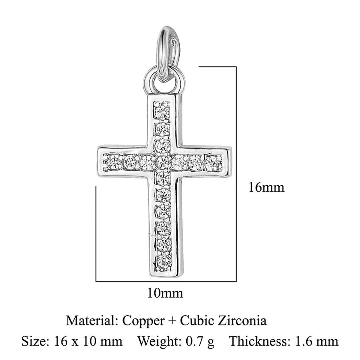 1 Piece Copper Zircon 18K Gold Plated Cross Star