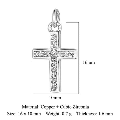 1 Piece Copper Zircon 18K Gold Plated Cross Star