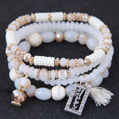 Crystal Beads Fashion Multi-Layer Bracelet