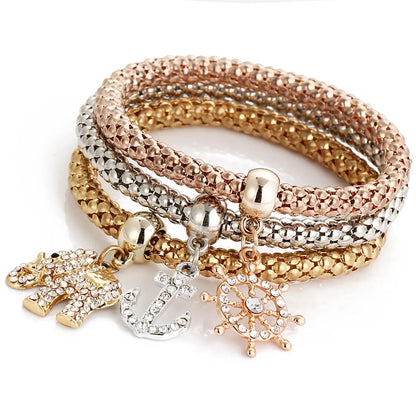 Fashion Butterfly Alloy Layered Plating Rhinestones Women's Bangle