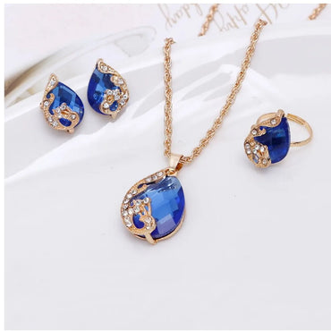 Ethnic Style Peacock Alloy Inlaid Gemstone Artificial Gemstones Artificial Rhinestones Women's Jewelry Set