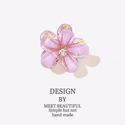 Crystal Five-Petal Flower Small Clip Hair Bangs