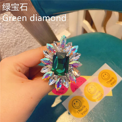 Crystal Gem Mobile Phone Diamond Telescopic Airbag Creative Folding Bracket