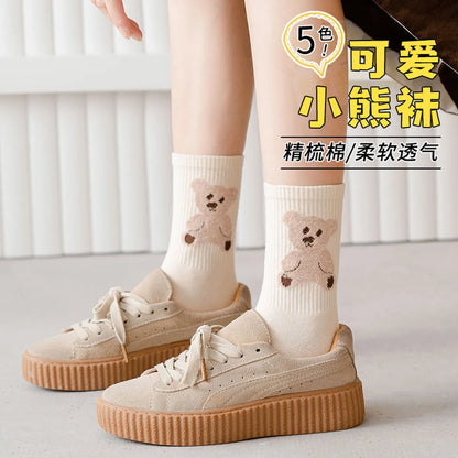 Cubs Socks Female Spring And Autumn Tube Socks Cotton Socks Cute Sports Socks Wholesale