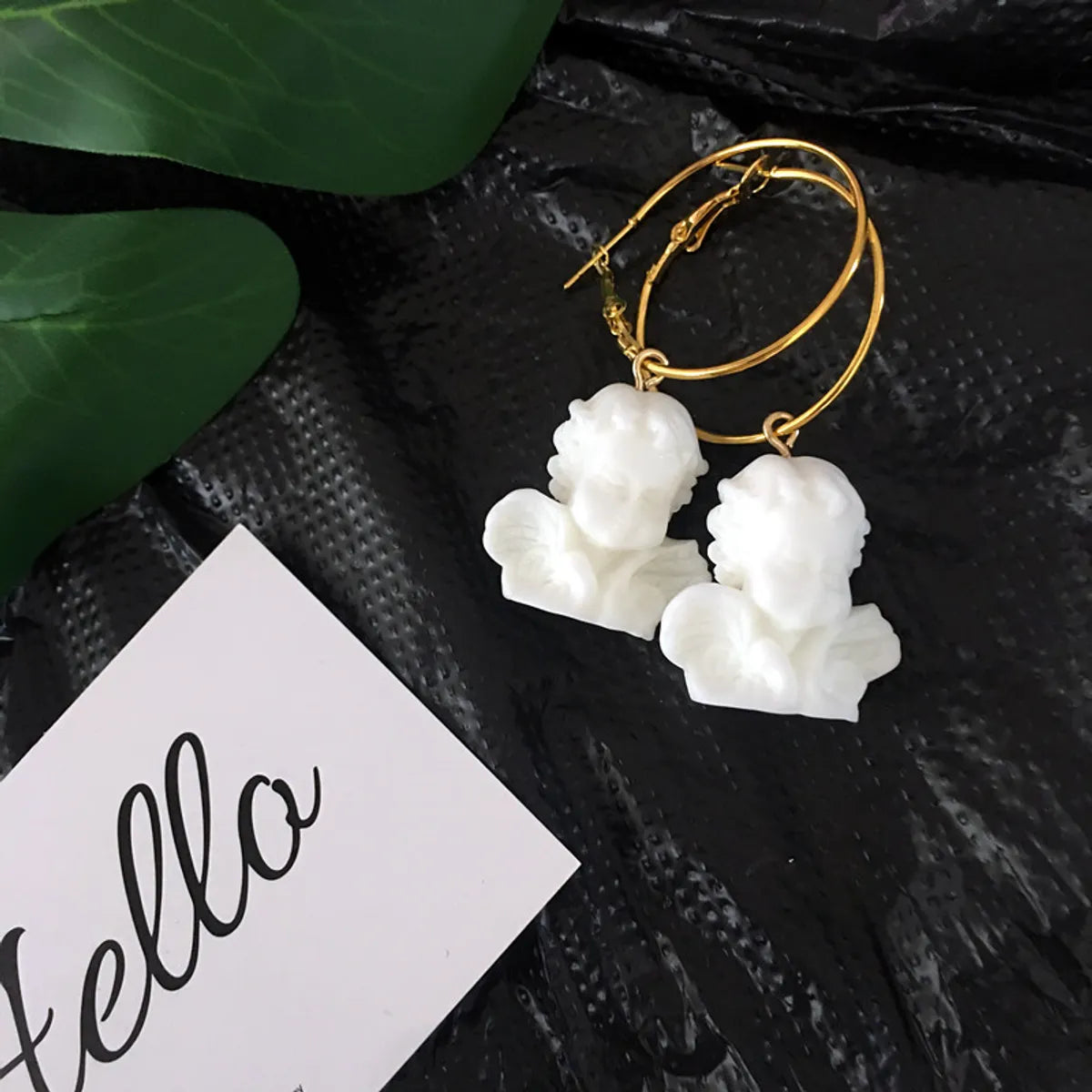 Cute And Funny Baroque Little Angel Cupid Bow Earrings