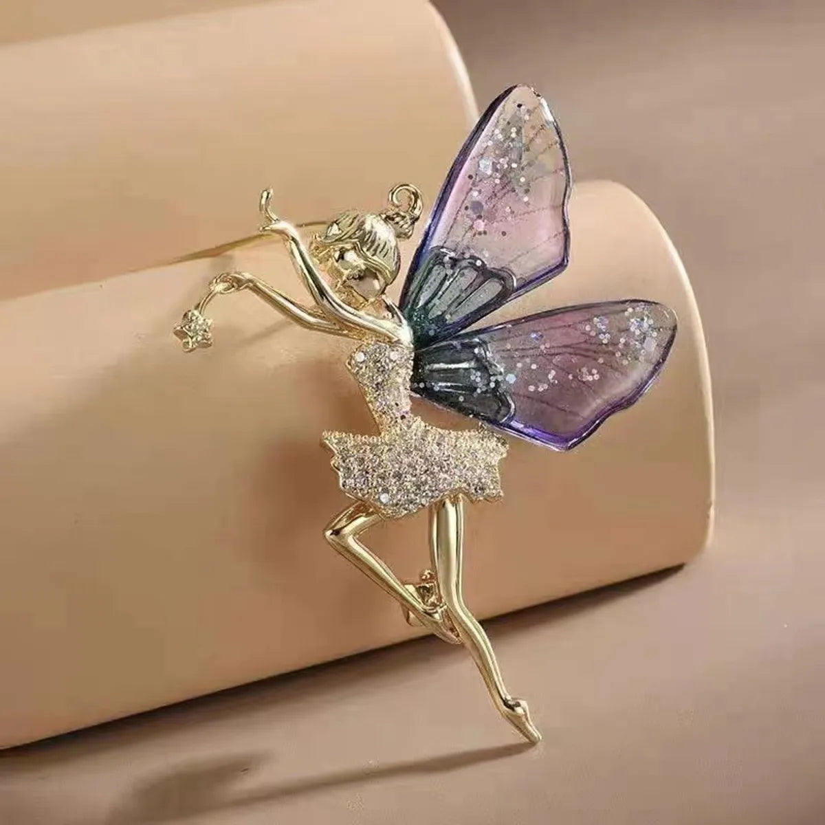 Cute Angel Wings Alloy Inlay Zircon Women'S Brooches