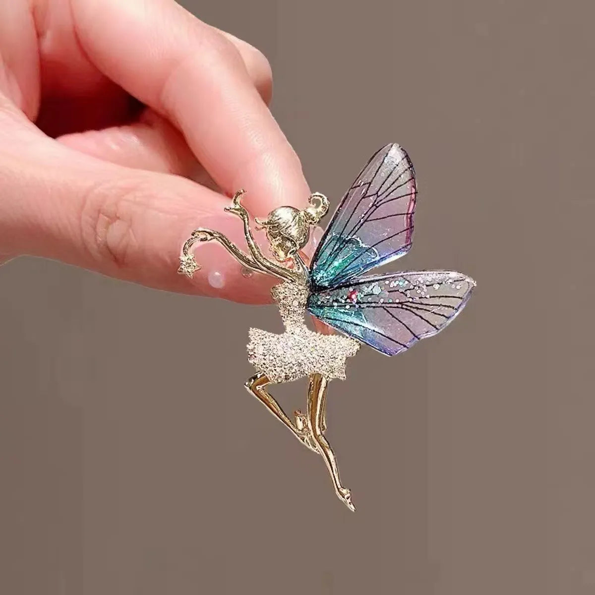 Cute Angel Wings Alloy Inlay Zircon Women'S Brooches