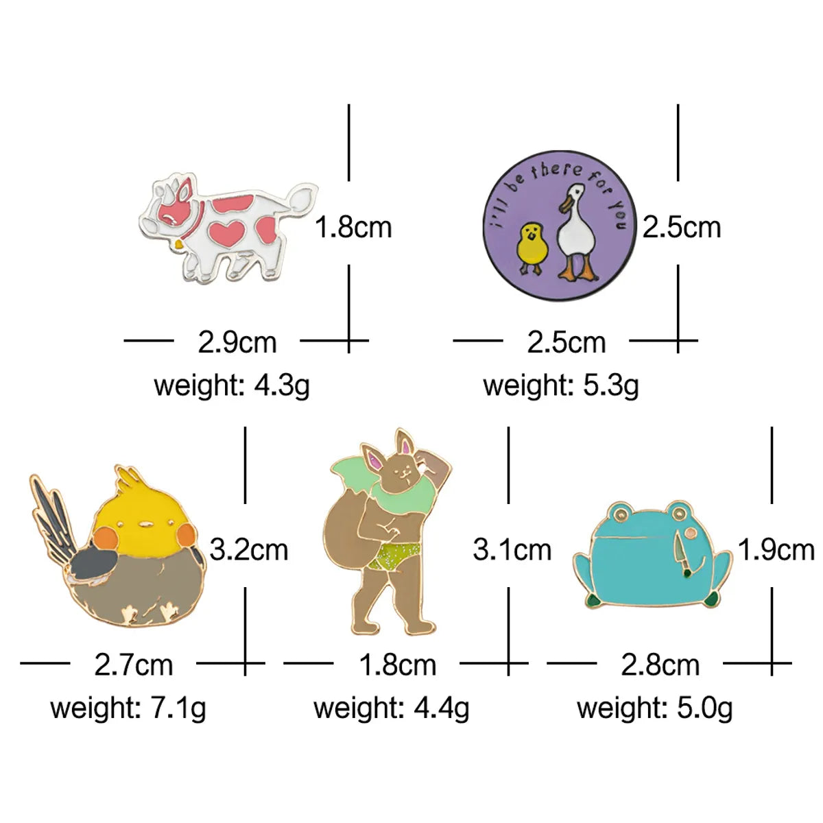 Cute Animal Alloy Enamel Unisex Brooches