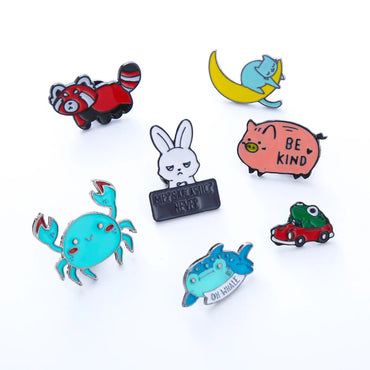 Cute Animal Alloy Enamel Unisex Brooches