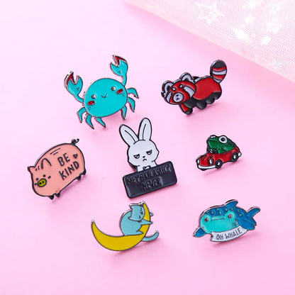 Cute Animal Alloy Enamel Unisex Brooches