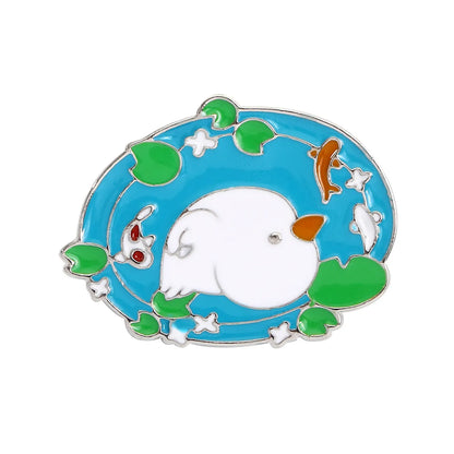 Cute Animal Alloy Metal Enamel Stoving Varnish Plating Unisex Brooches