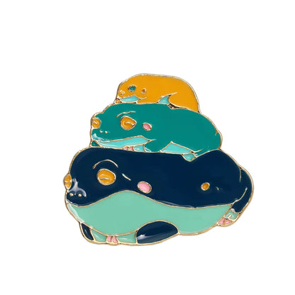 Cute Animal Alloy Metal Enamel Stoving Varnish Plating Unisex Brooches