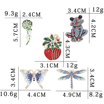 Cute Animal Alloy Plating Inlay Artificial Diamond Unisex Brooches