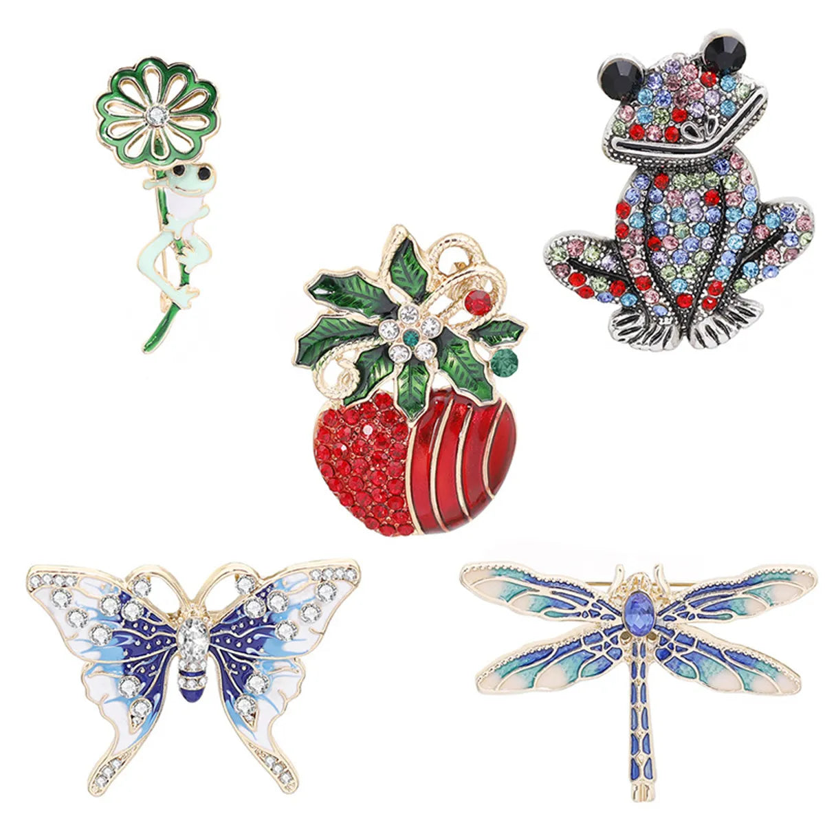 Cute Animal Alloy Plating Inlay Artificial Diamond Unisex Brooches