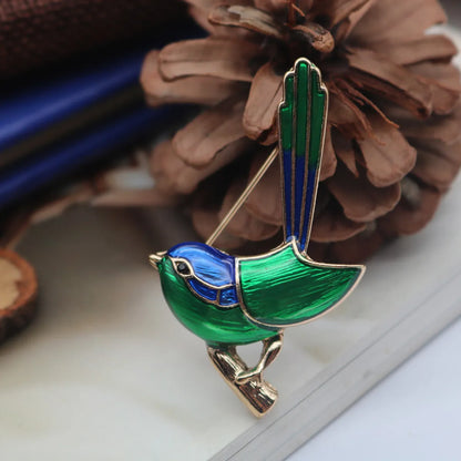 Cute Animal Bird Alloy Enamel Inlay Artificial Gemstones Unisex Brooches