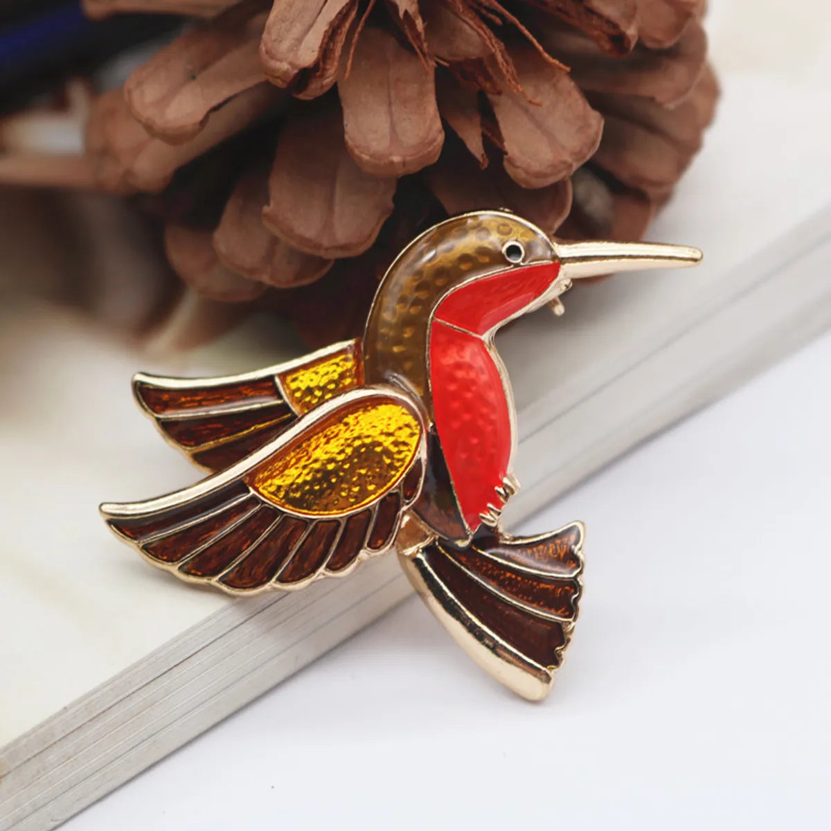 Cute Animal Bird Alloy Enamel Inlay Artificial Gemstones Unisex Brooches