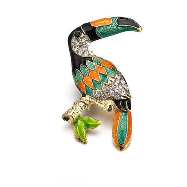 Cute Animal Bird Alloy Enamel Inlay Artificial Gemstones Unisex Brooches