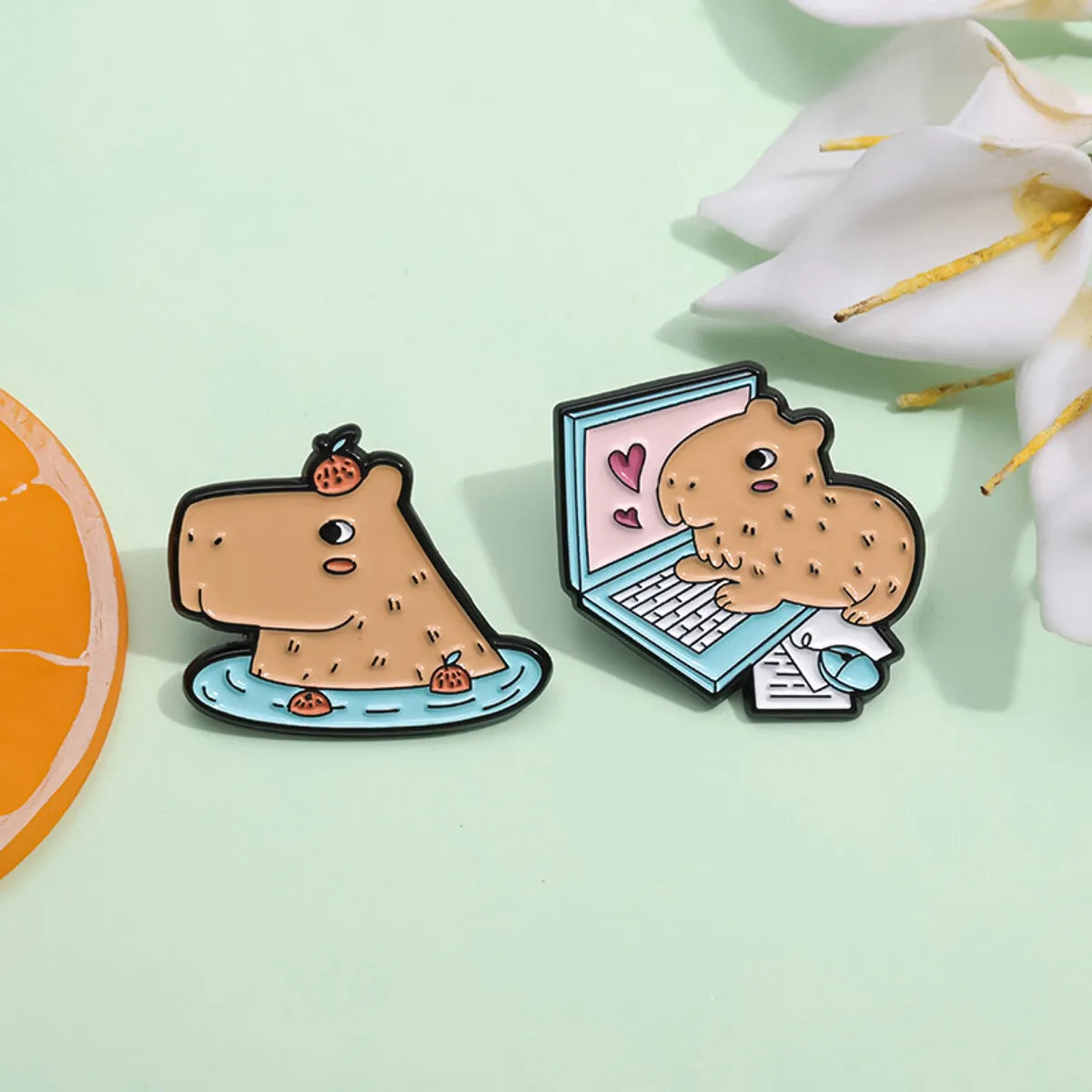 Cute Animal Cartoon Capybara Alloy Plating Unisex Brooches