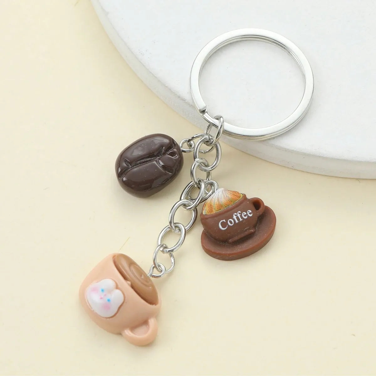 Cute Animal Cartoon Letter Resin Asymmetrical Keychain